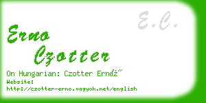 erno czotter business card